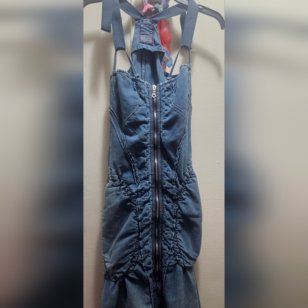 Marithe Francois Girbaud Blue Denim Midi Dress